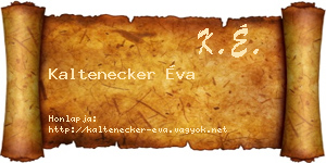Kaltenecker Éva névjegykártya